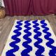 Gorgeous beniourain carpet, moroccan handmade rug, blue rug, living room ru