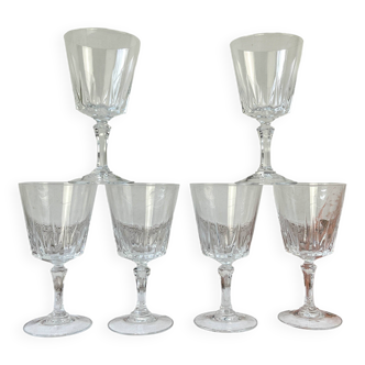 6 Vintage Cristal D'Arques Versailles Water Glasses