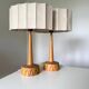 Oak table lamps by AB Stilarmatur Tranås, Sweden, 1960s, set of 2