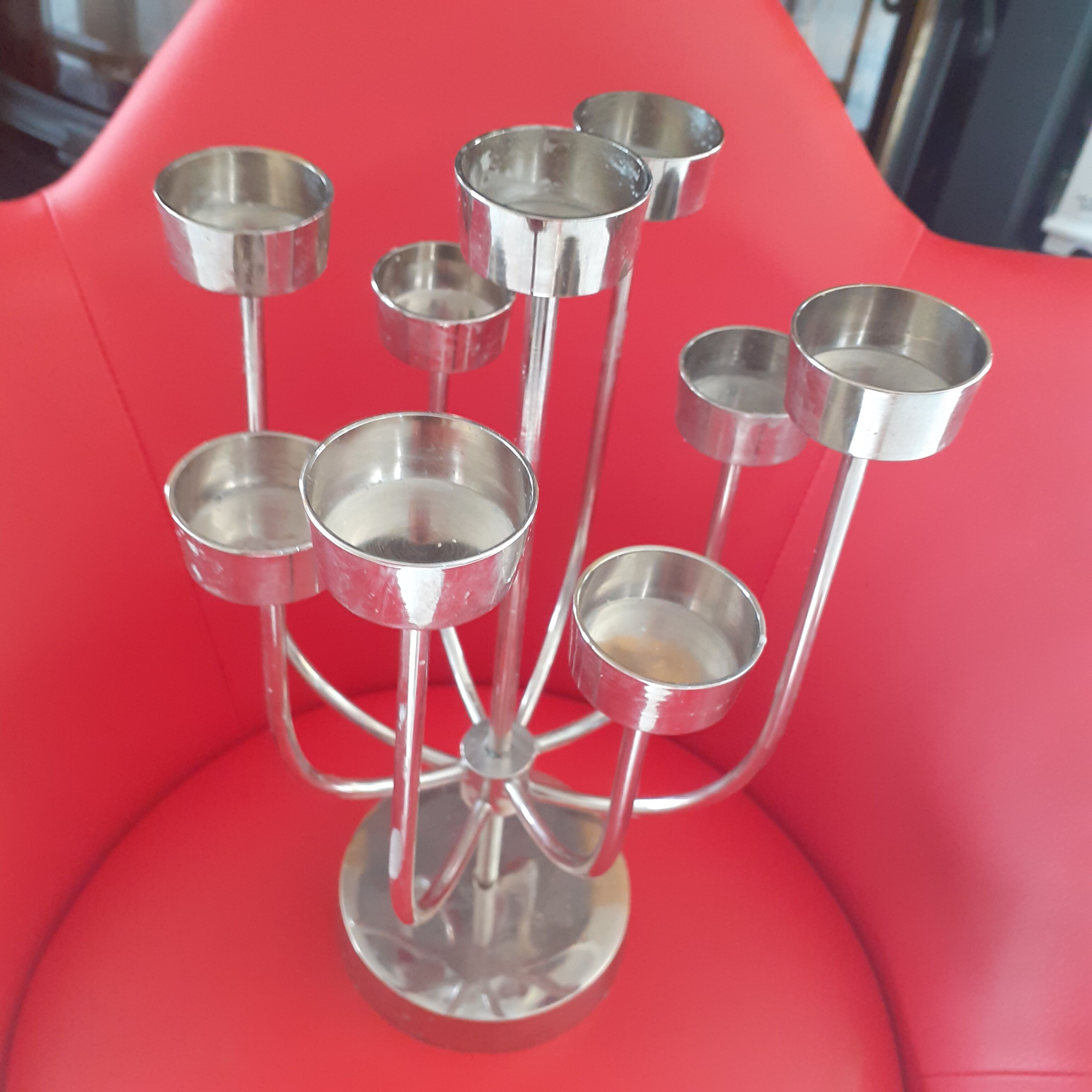 Design chandelier 9 spokes in steel