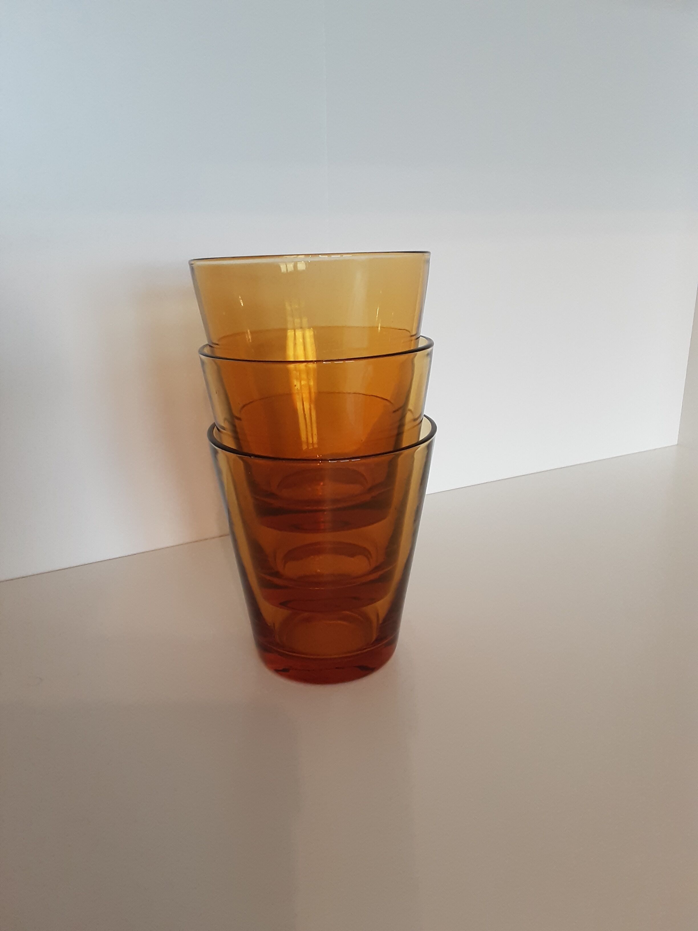 Lot de 3 verres vereco ambre