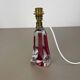 Lampe de table en verre de Murano en cristal « rose », Val Saint Lambert, Belgique, années 1960