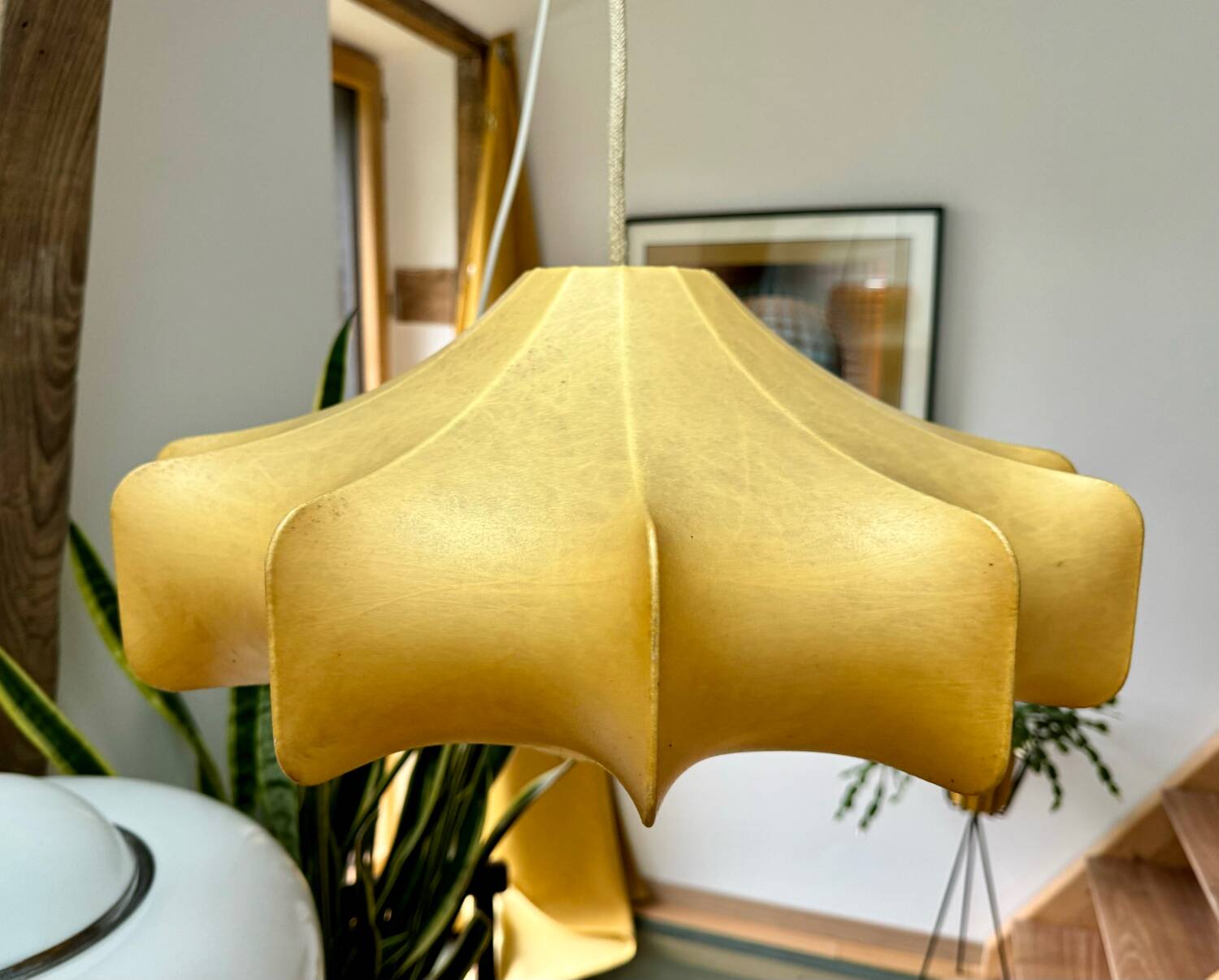 Large cocoon pendant light, 60s