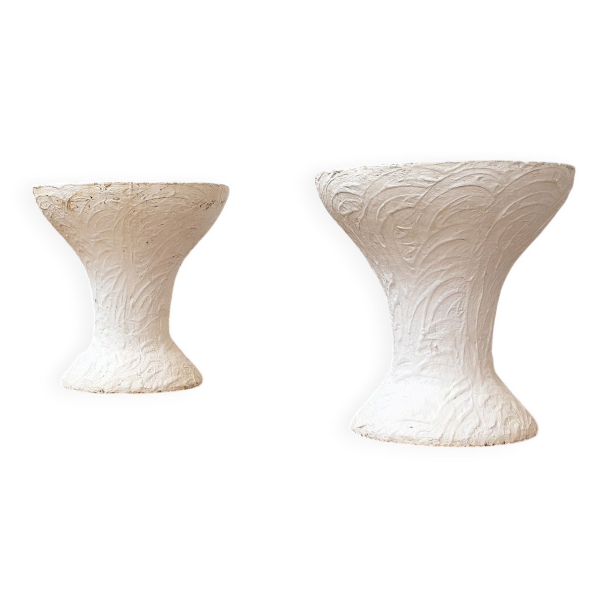 Concrete Garden Vases, 1950s, Set of 2
