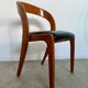 Lot 4 chairs in curved wood and leather design Baumann gondola model 60s vintage