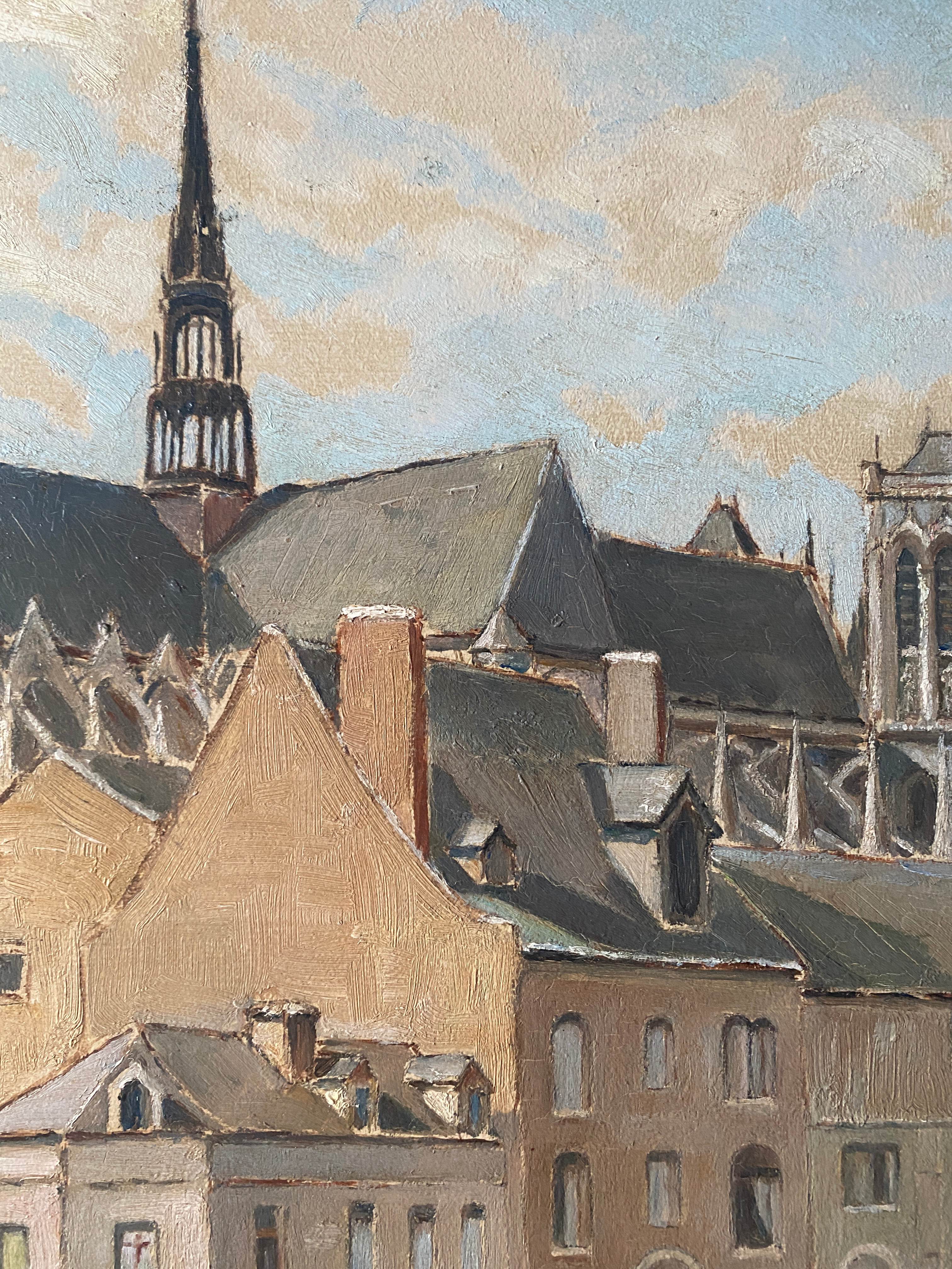 HSP painting "Amiens Cathedral from the bridge of the Cange" (Somme)