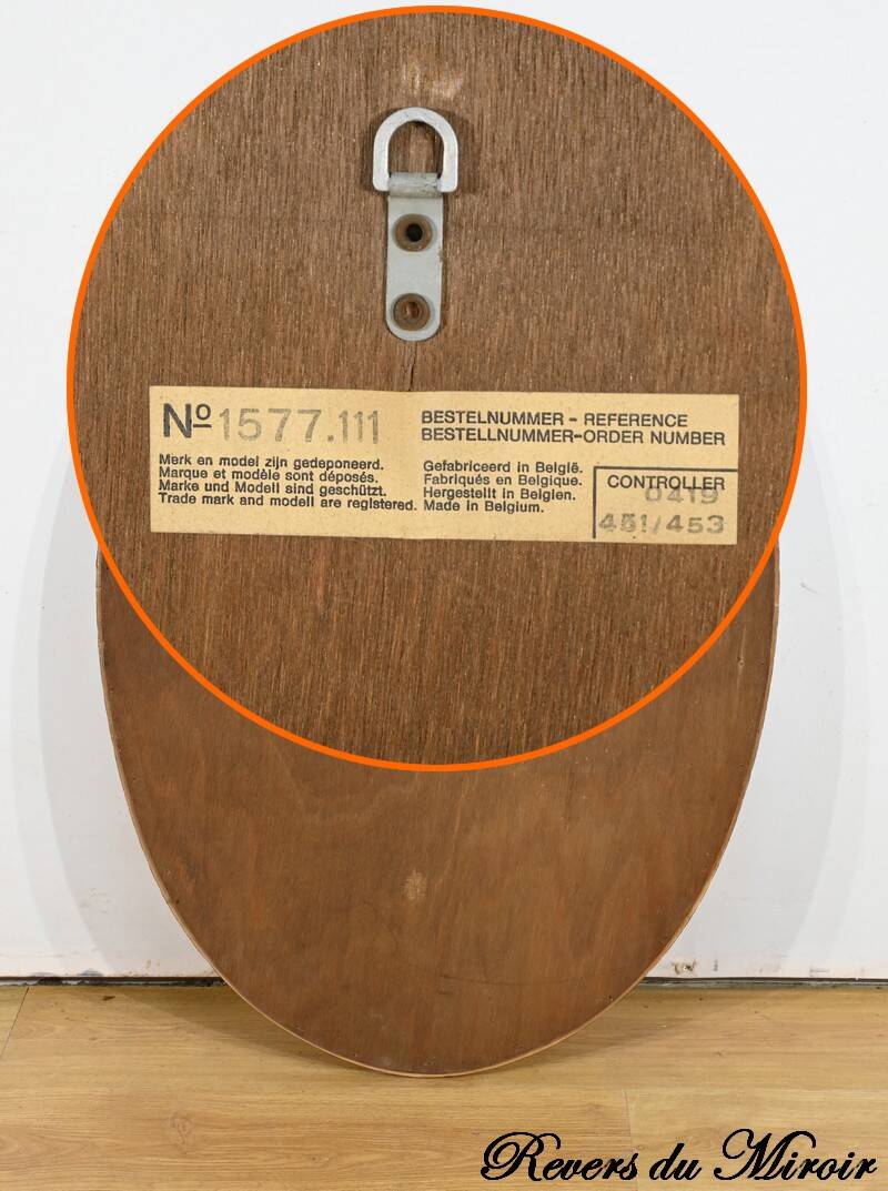 Hollywood Regency Style Oval Brass Bezel Mirror – 1970