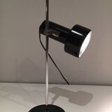 Adjustable lamp in black lacquered metal and chrome. French work. Circa 1970.