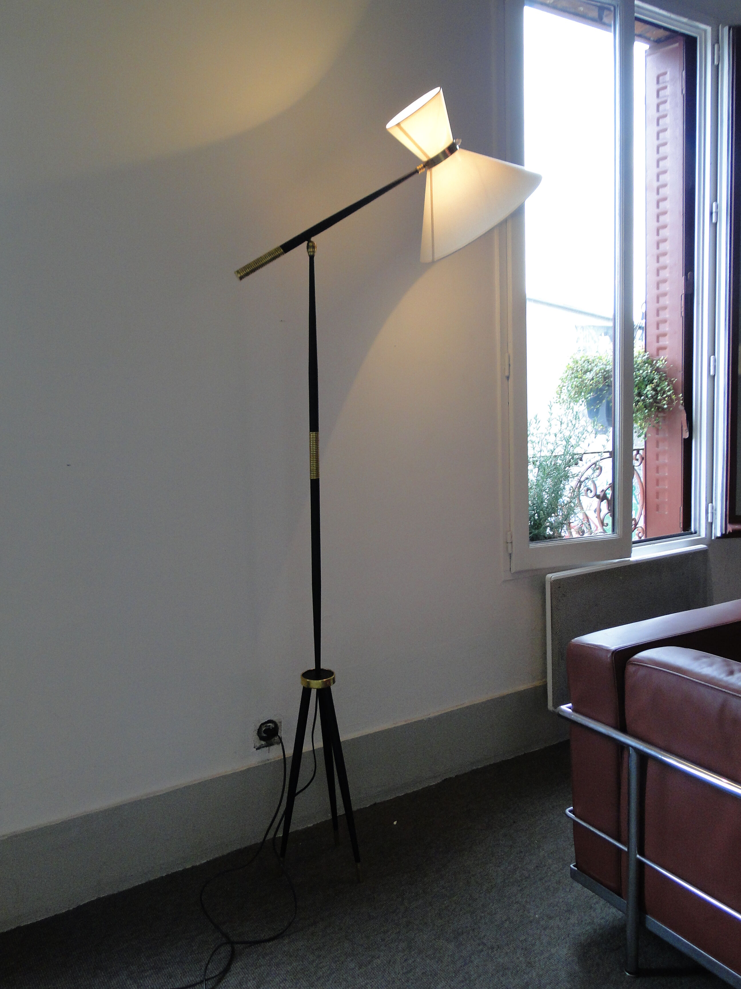 Lampadaire diabolo vintage lunel 1950