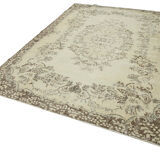 Handwoven antique beige rug 208 cm x 302 cm