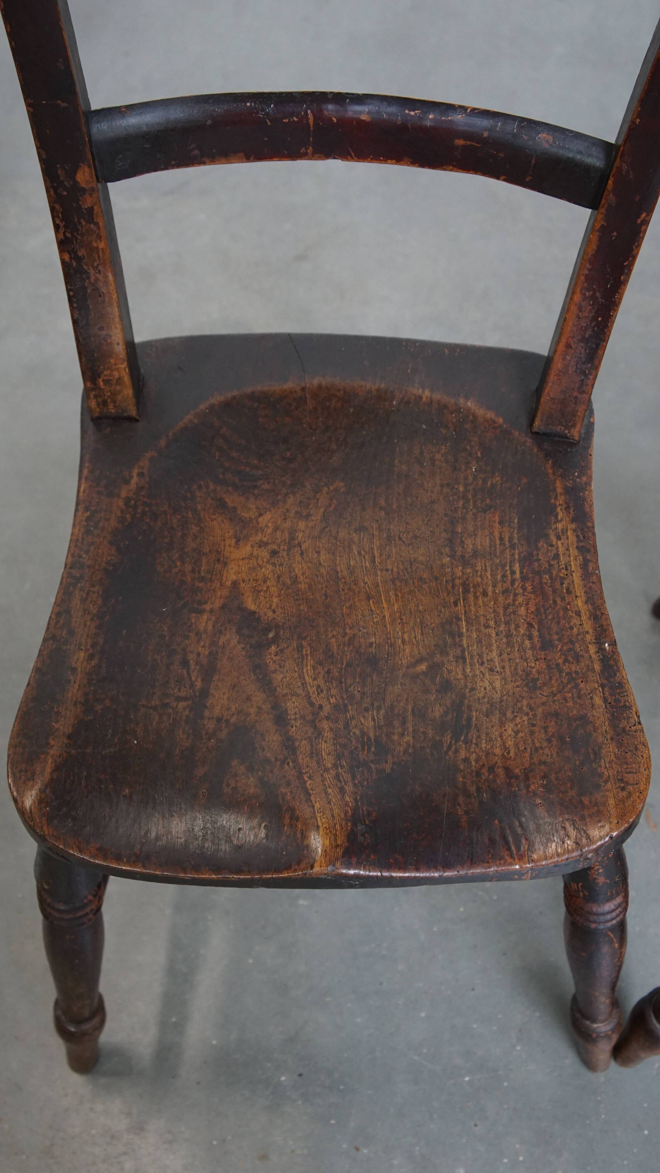 Set of 2 Antique English Oxford Dining/Kitchen Chairs