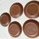 5 Assiettes plates Grès de Bourgogne Sarreguemines brun nuancé