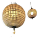 Spherical pendant light with crystal tassels and seed beads / vintage.