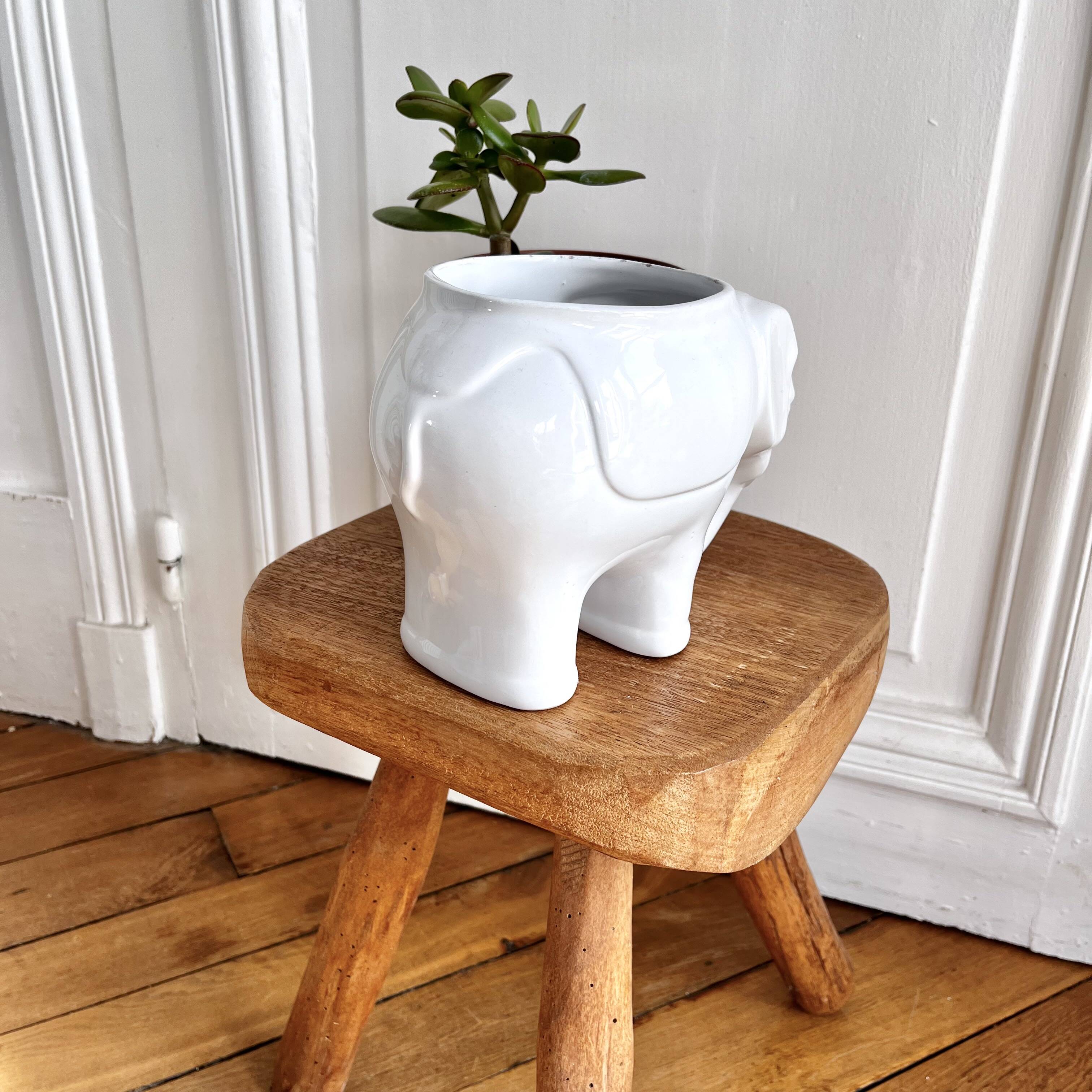 Elephant ceramic vase pot cover 60s/70s