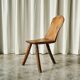 Tripod accent chair Wabi Sabi, hand-carved, 19th century.