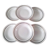 6 deep plates in porcelain from Chartres sur Cher, Limoges clay.