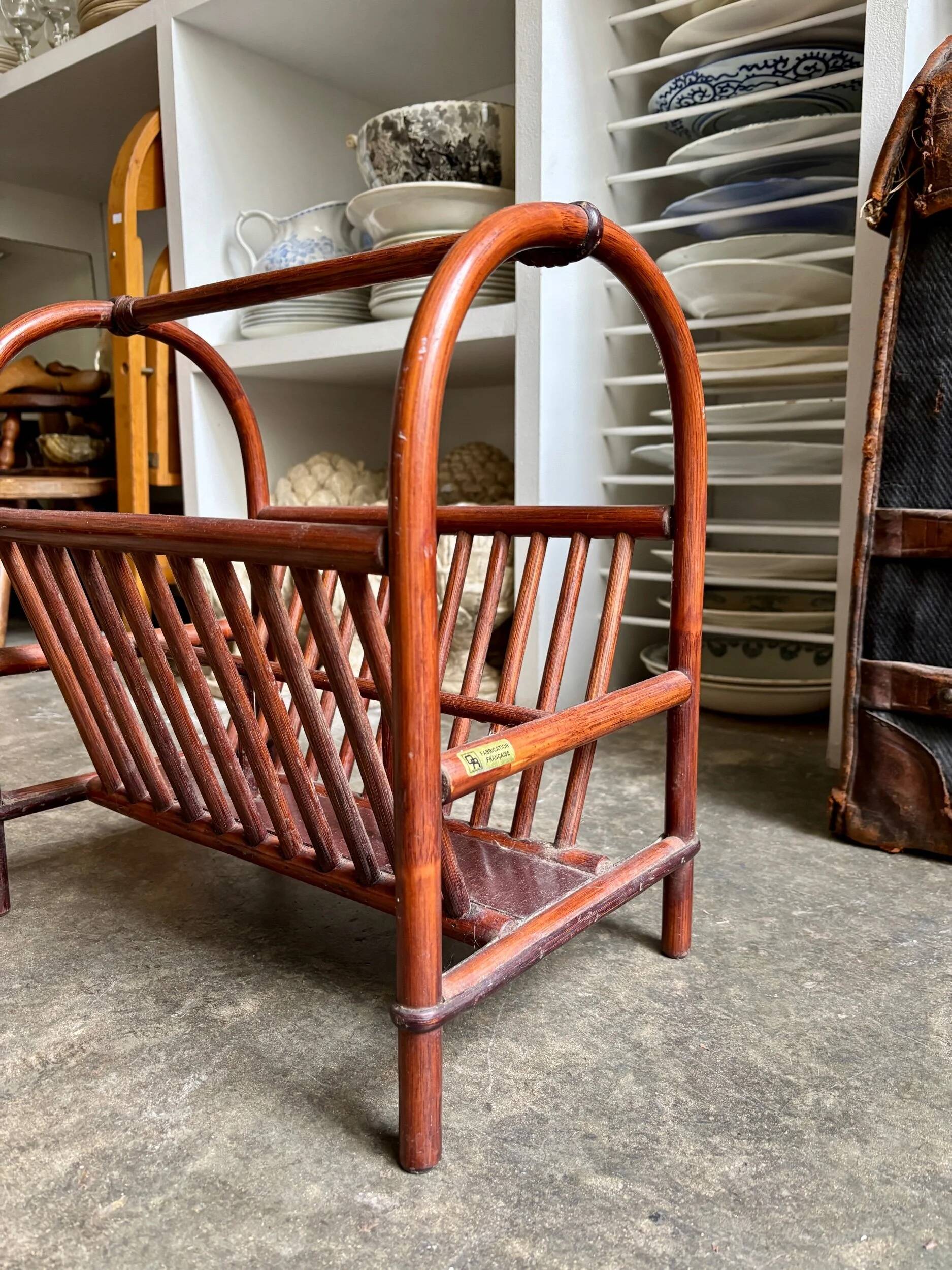 Dark bamboo magazine rack