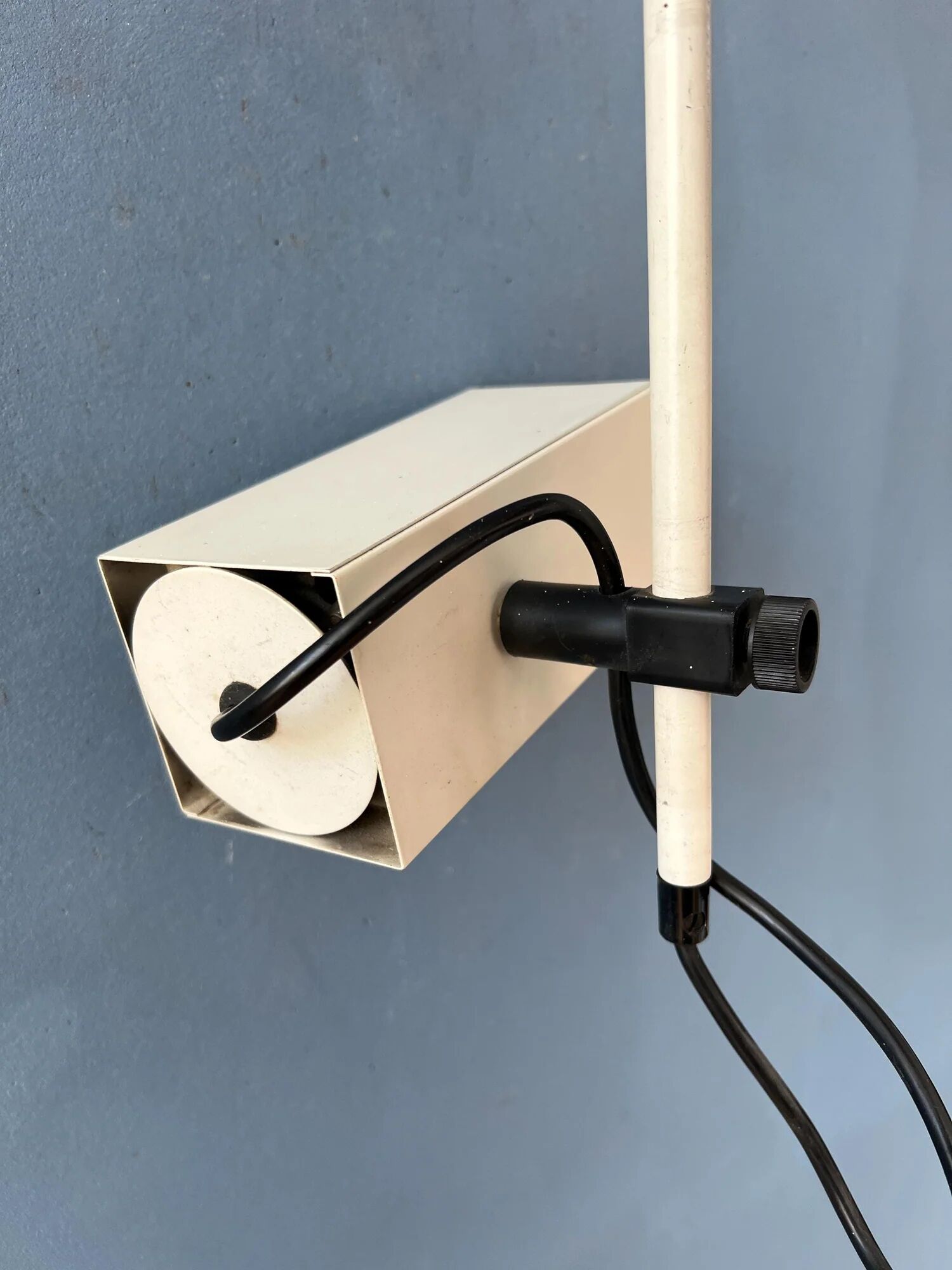 Vintage Philips beige downrod ceiling lamp