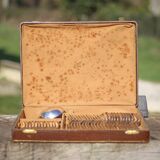 Art Deco cutlery set in box, silver-plated metal cutlery set, decorative table