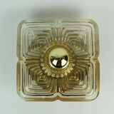 Applique murale lourde en verre glacé du milieu du siècle des années 1960-70