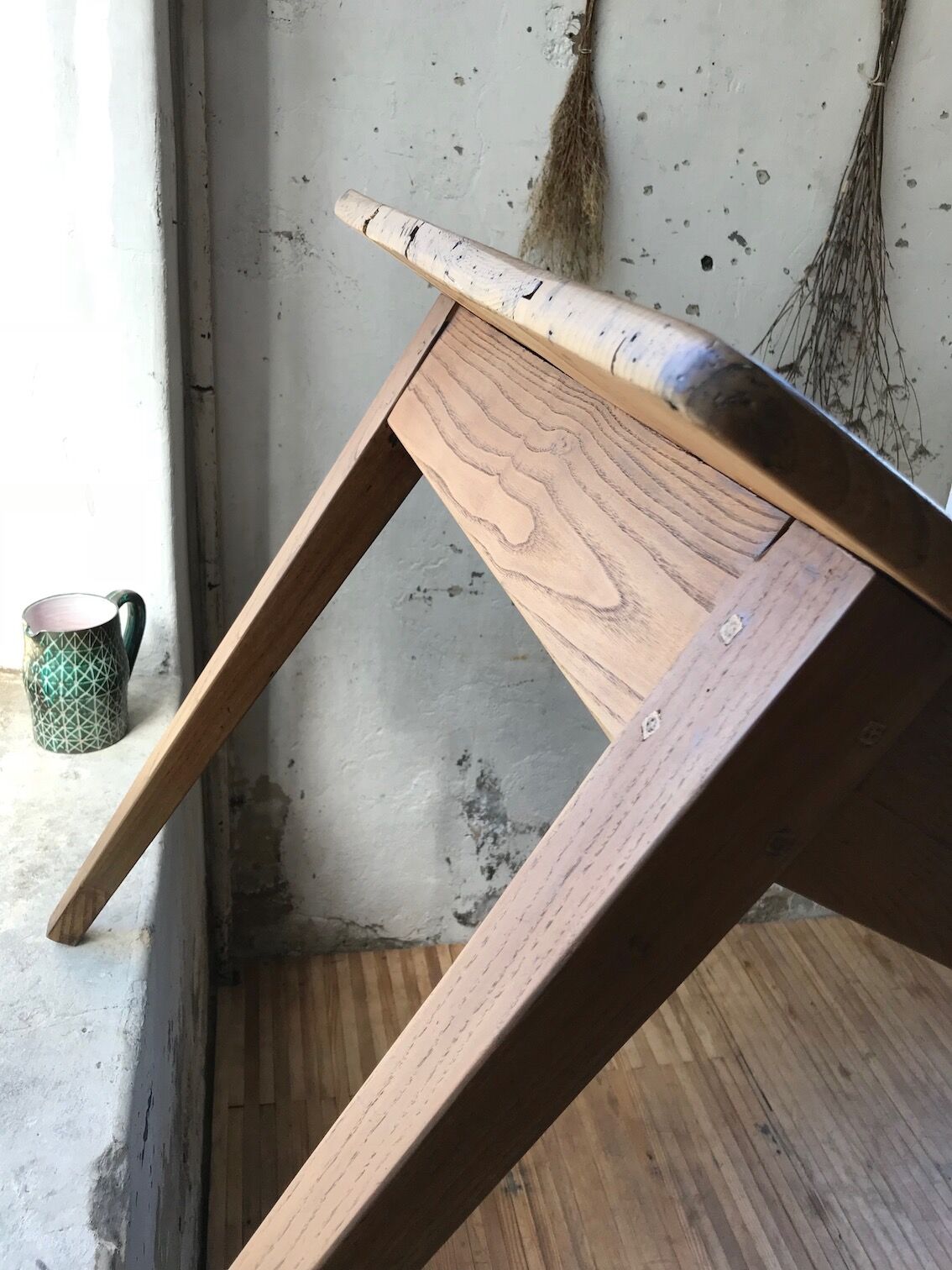 Farm table in raw wood
