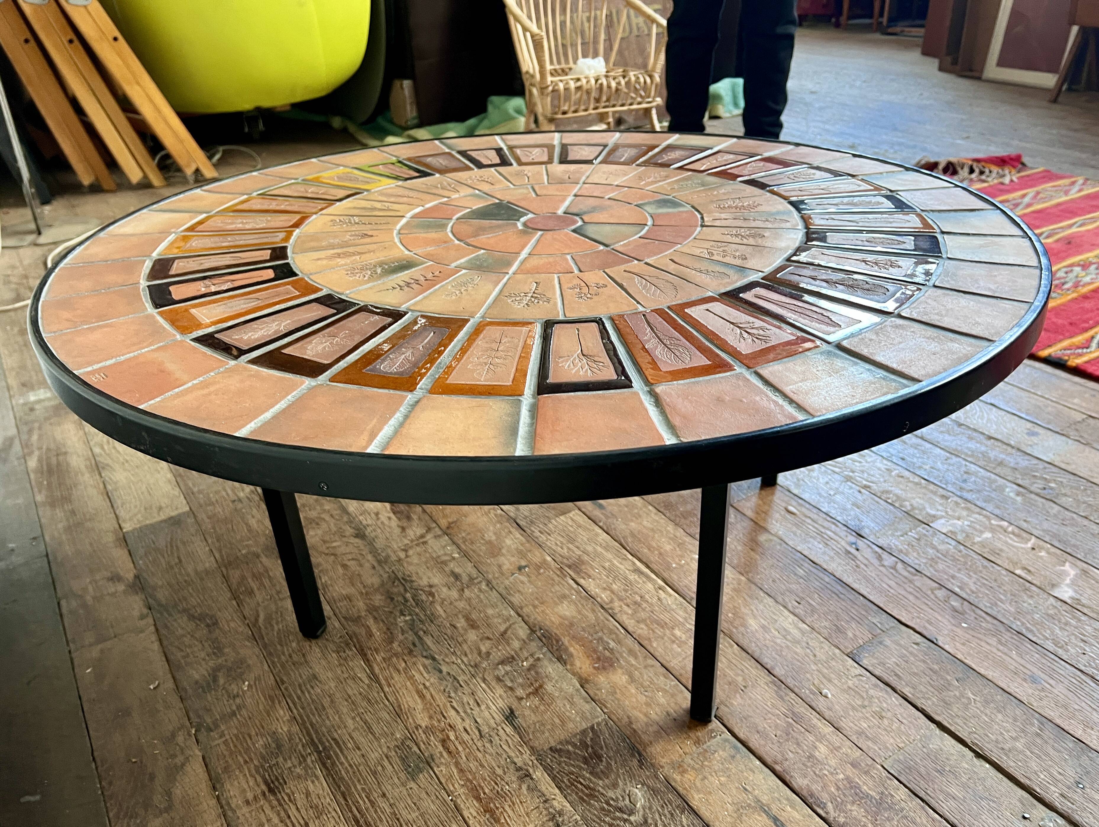 round coffee table Roger Capron Vallauris