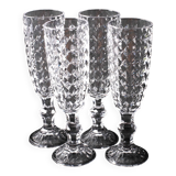 Ensemble de quatre verres à champagne ou à prosecco vintage / Italie / Années 2000