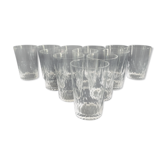 Lot de 12 verres à whisky en cristal Baccarat modèle Champigny