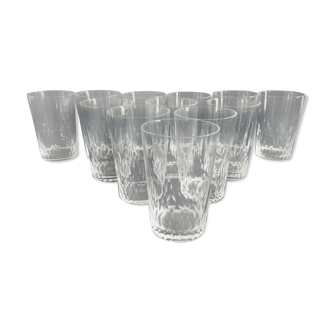 Set of 12 baccarat crystal whiskey glasses Champigny model