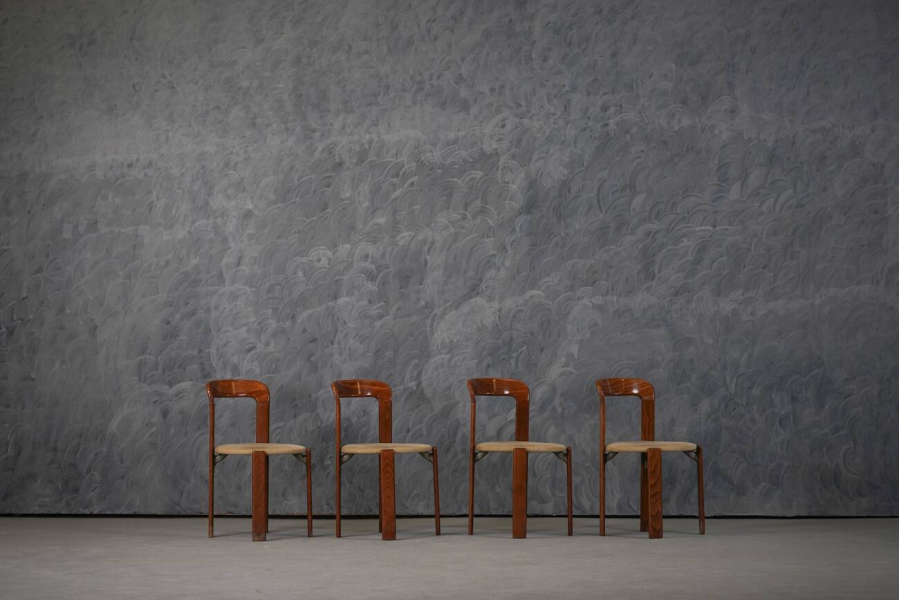 Vintage Hay Rey dining chairs by Bruno Rey for Kush Co, Switzerland 1970s set of 4
