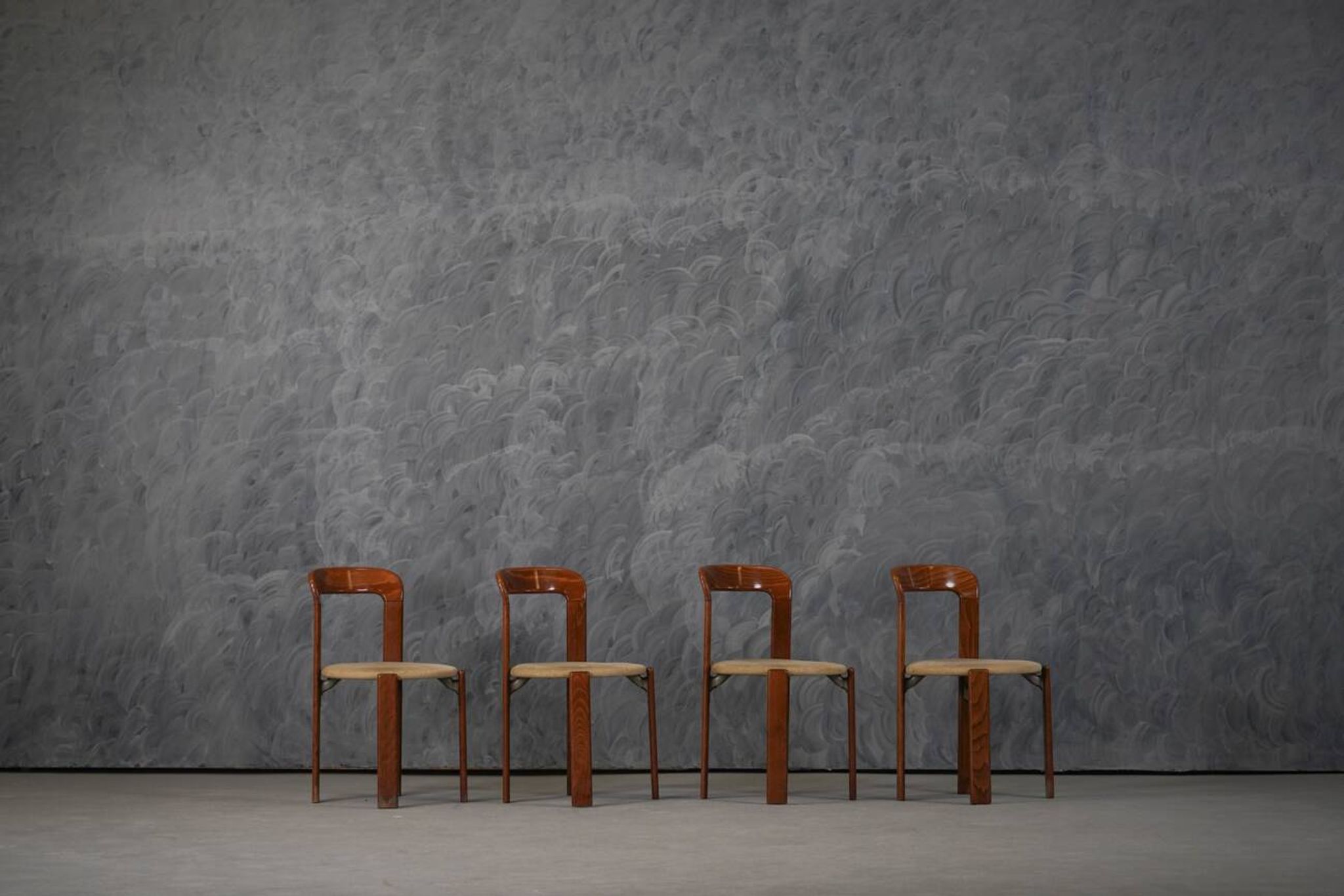 Vintage Hay Rey dining chairs by Bruno Rey for Kush Co, Switzerland 1970s set of 4