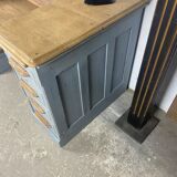 Retractable desk oak patina