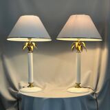 Pair of white ceramic lamps 1970