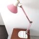 Pink architect office lamp with enamelled cast iron support