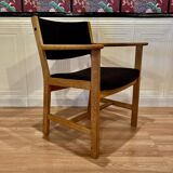 Set of 4 armchairs stamped Hans Wegner "Scandinavian design" 1960.