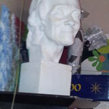 Head of voltaire in plaster