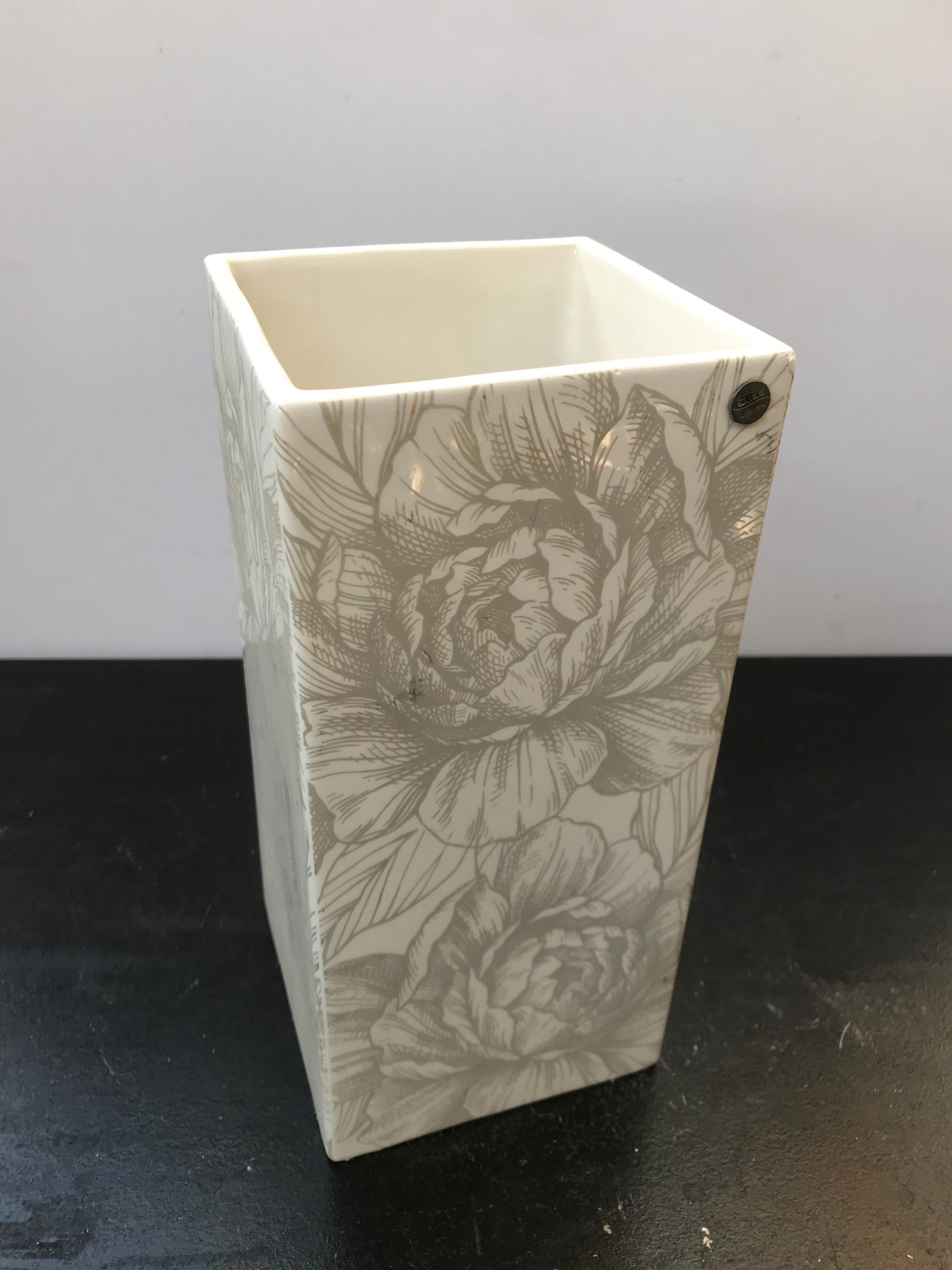 Ancient vase Cult design ceramics white