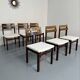 Lot de 6 chaises palissandre forme géométriques design italien 1960