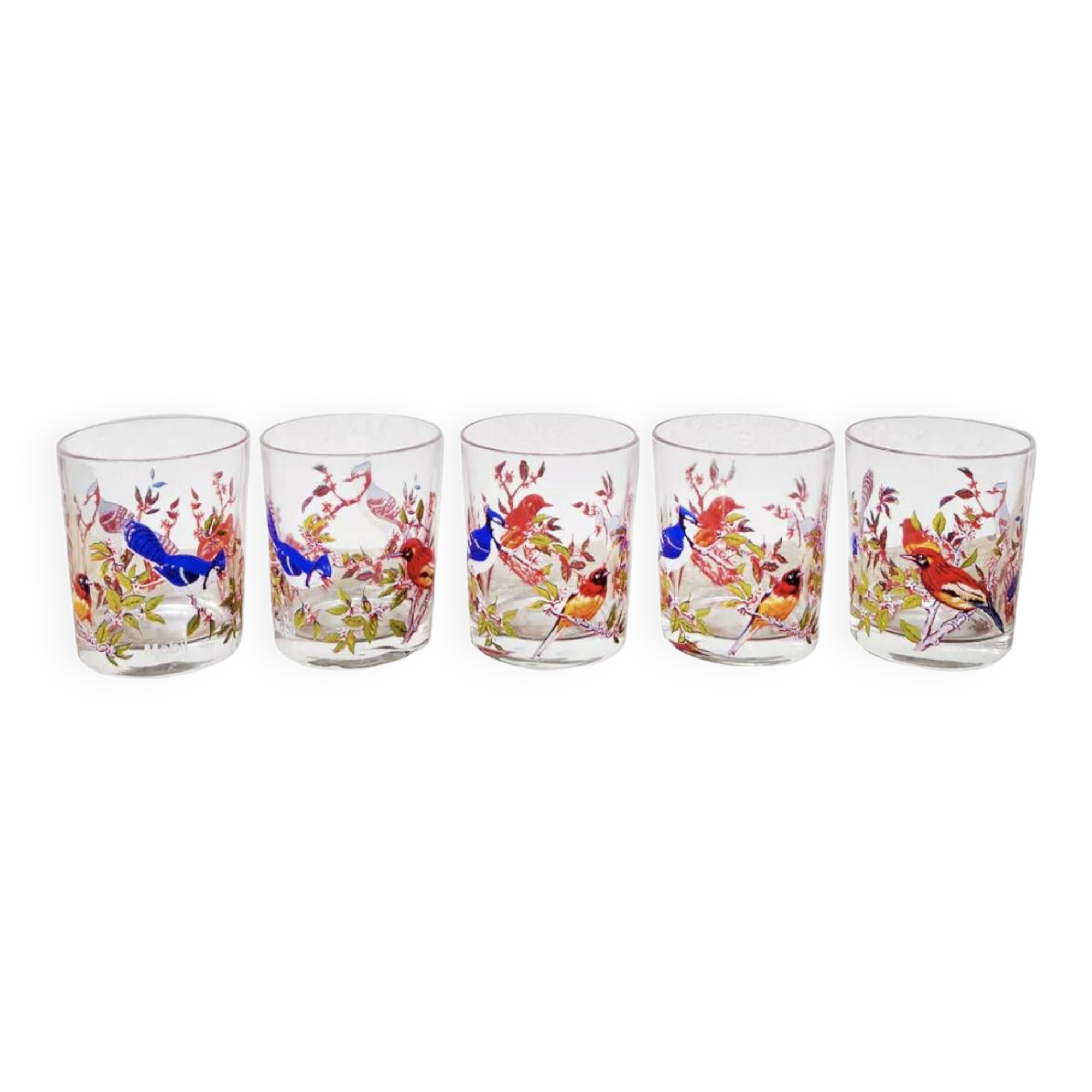 Vintage bird water glasses