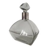 Beautiful cut crystal carafe with its stopper and solid silver setting