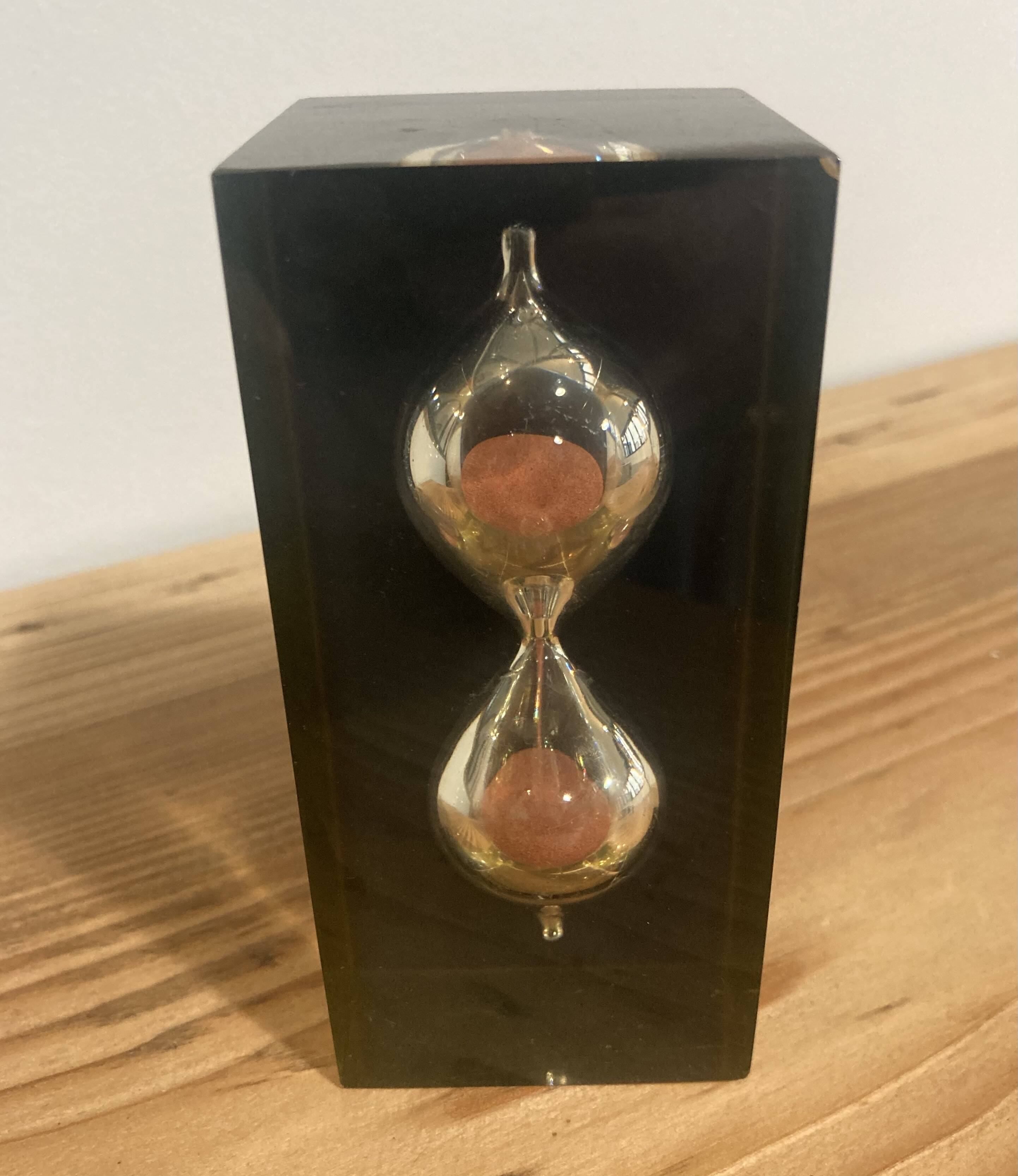 Pierre Giraudon resin hourglass paperweight