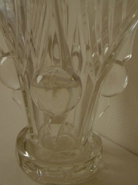 Art deco white crystal vase