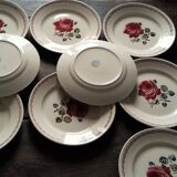 Lot 9 plates Badonviller germaine rose 1940