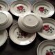 Lot 9 assiettes plates Badonviller germaine rose 1940