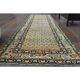 Tapis coureur vintage turc Oushak fait à la main en laine et coton orange 82x311