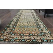 Vintage Turkish Oushak Handmade Wool Cotton Orange Runner Rug 82x311