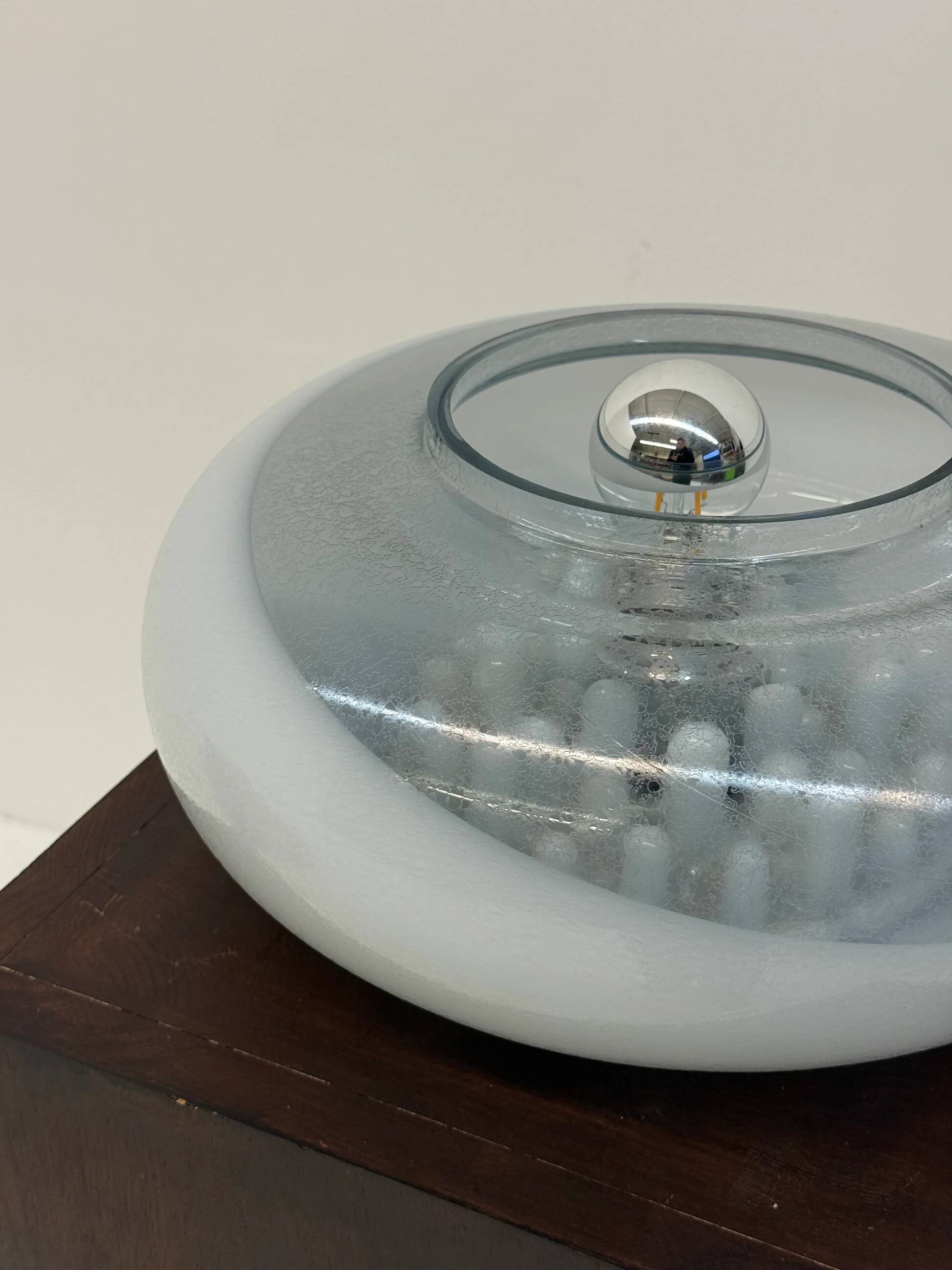 Italian spherical space age Murano glass lamp