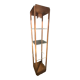 Vintage illuminated column shelf, copper steel, brutalist industrial design, ca 1970