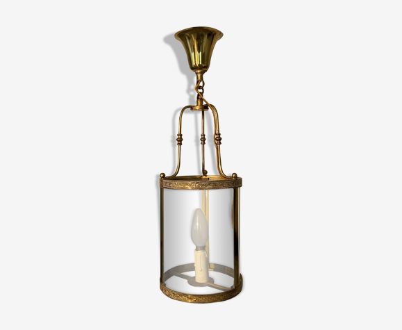 Lustre rond 1 ampoule métal et verre