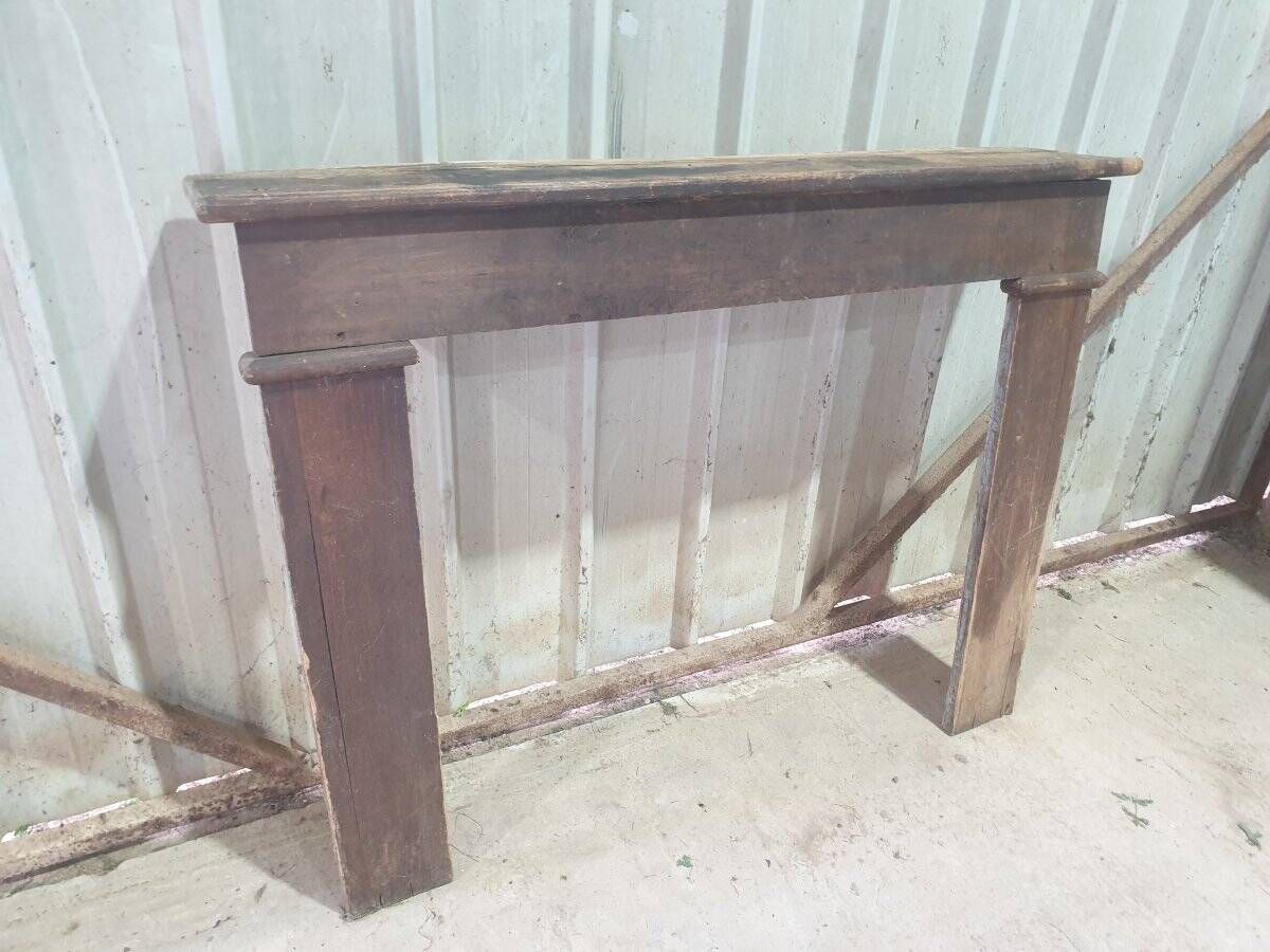 Country-style fireplace surround - stained poplar - late 19th century